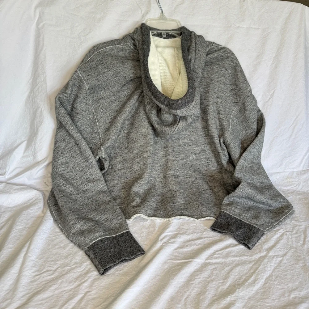 Nwot: Rag & Bone Heather Gray Cropped Hoodie - Picture 4 of 5